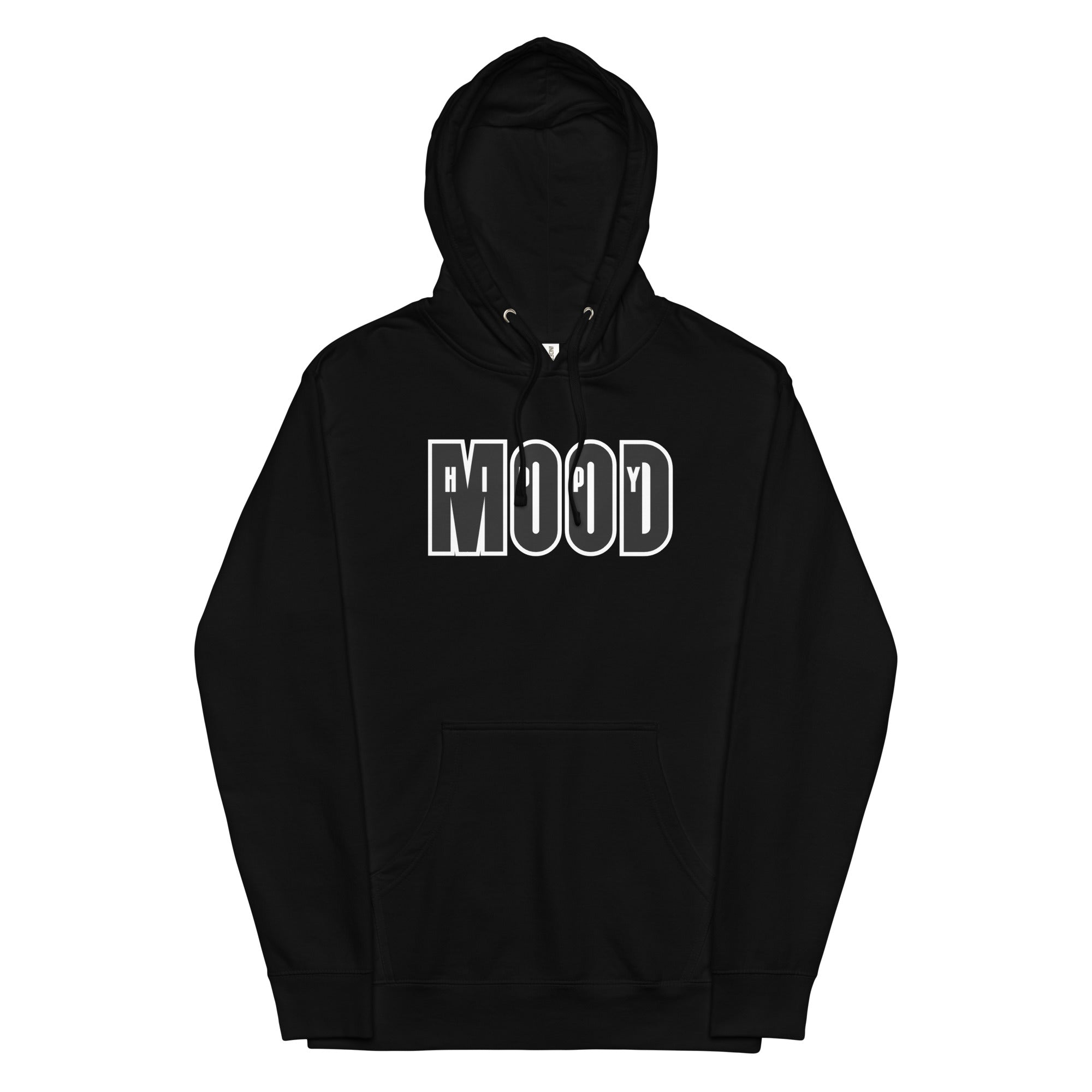 Hippy Mood Black Print | Unisex Midweight Hoodie